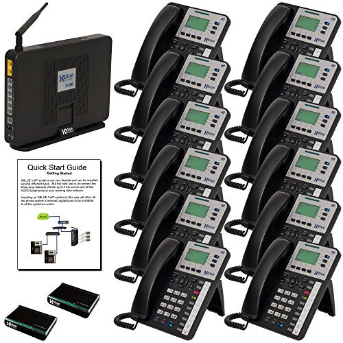 XBLUE X50XL System (X50XL12) w/(12) X3030 IP Phones, Auto Attendant, Voicemail - 50 Phone & 18 Outside Line Capacity