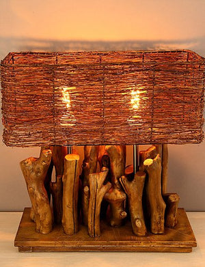 SSBY Modern Searchlight Model Wooden Table Lamp Wood Color Table Light Bedroom Desk Reading Lighting , 110-120v