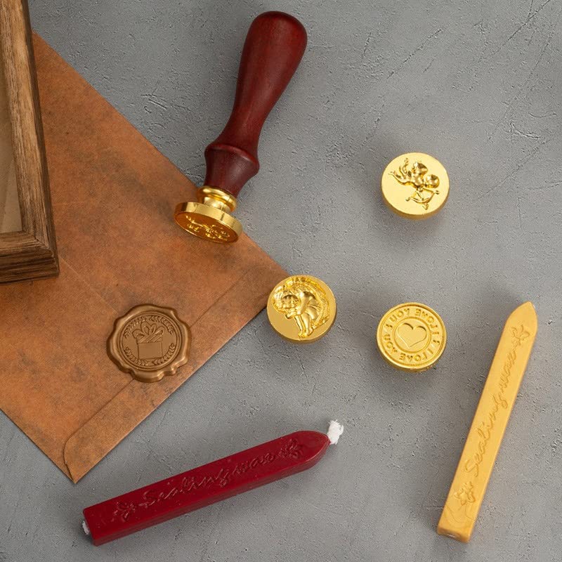 Stamps Wax Seal Box Kit Craft Supplies Evening Wedding Invitation Decorative Wax Dipping Pot Set Stamping Plates Melt Packaging