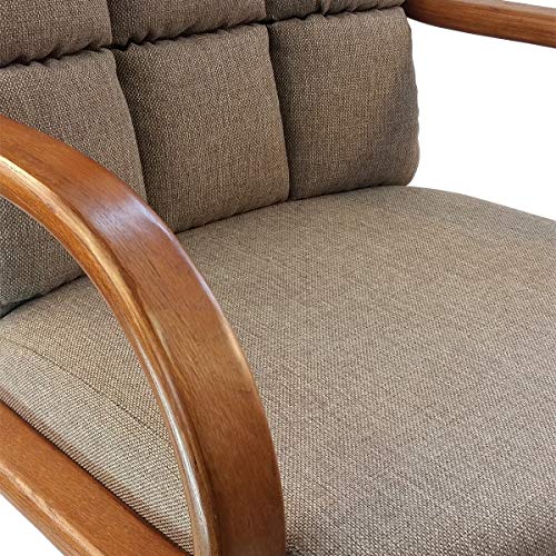 Caster Chair Company Camile Swivel Tilt Caster Dining Arm Chair - Toast Tweed Fabric (1 Chair)