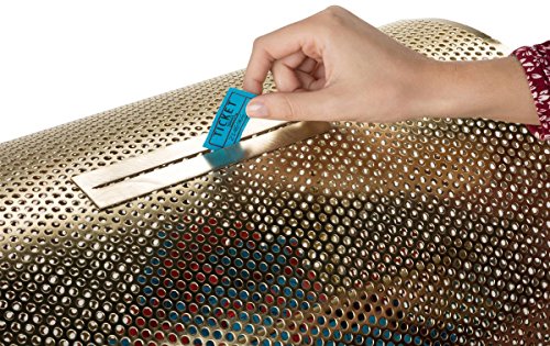 Brass Raffle Drum with Wooden Turning Handle for Tabletop Use