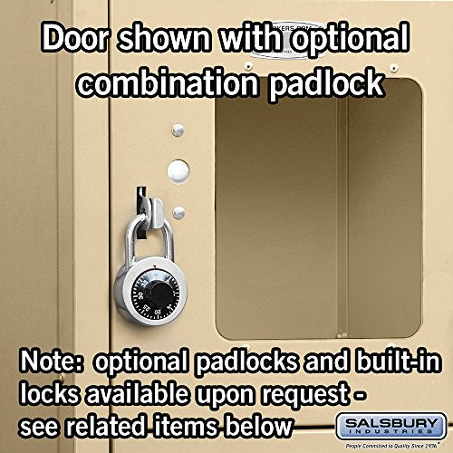 Salsbury Industries S-66168TN-U Six Tier Box Style 12-Inch Wide 6-Feet High 18-Inch Deep Unassembled See Through Metal Locker, Tan Brown