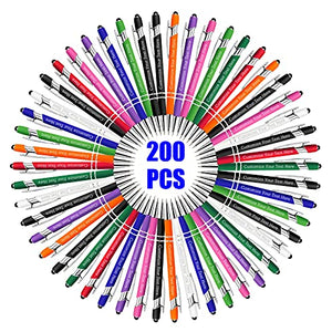 200 Pcs Personalized Custom Pens Bulk Free Engraving with Name Message Customized Ballpoint Pens Stylus for Business Office Graduation Customized Gifts for Men Women Christmas Birthday (Assorted)
