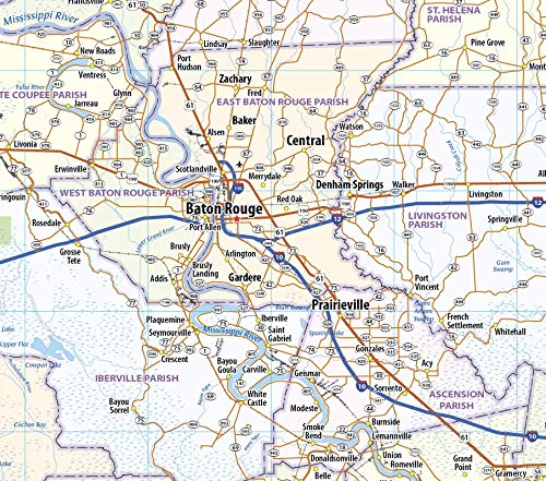 Louisiana Laminated Wall Map (60in Wide x 54in high)