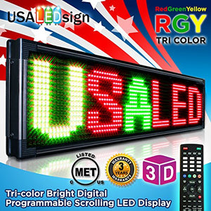 LED Signs 53" X 15" Tri-color Bright Digital Programmable Scrolling Message Display / Business Tools