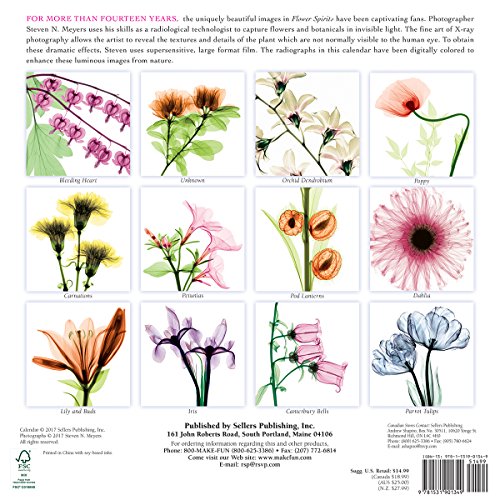 Flower Spirits: Radiographs Of Nature By Steven N. Meyers 2018 Wall Calendar (CA0134)