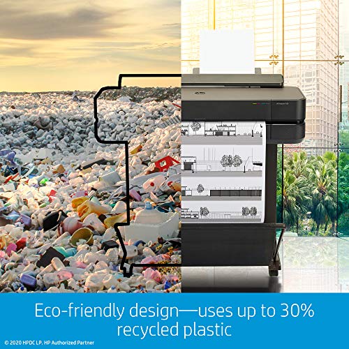 HP DesignJet T650 Large Format Wireless Plotter Printer - 24", with Modern Office Design (5HB08A)