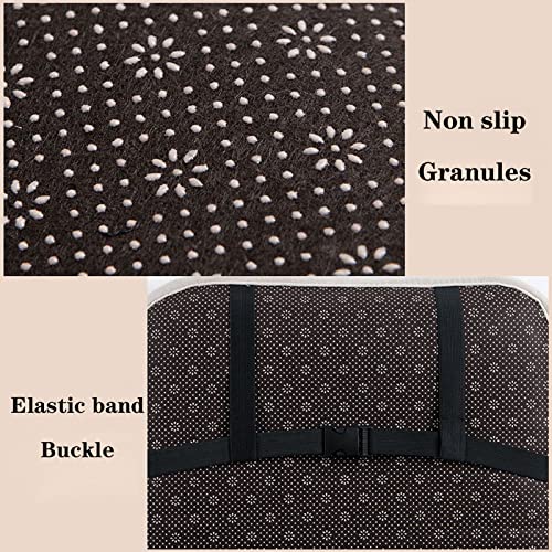 Beige Lumbar Support Office Chair Cushion - Plush Comfort Seat Pad Mat