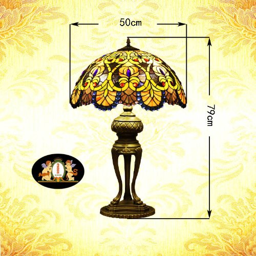 Tiffany Europaische retro style hand-painted stained glass table lamp
