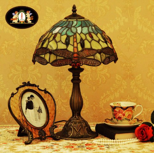 Tiffany Europaische retro style hand-painted stained glass table lamp