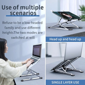 QWZYP Adjustable Laptop Stand Aluminum for Tablet Support Notebook Stand TableLaptop Holder Cooling pad (Color : B)