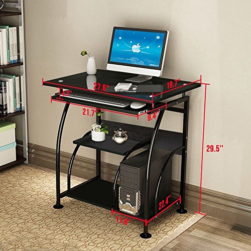 Pongwitshop Home Office PC Corner Computer Desk Laptop Table Workstation Furniture Black