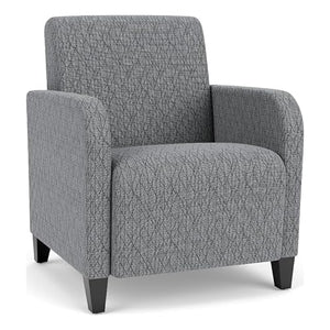 Lesro Siena Fabric Lounge Reception Guest Chair in Gray/Black