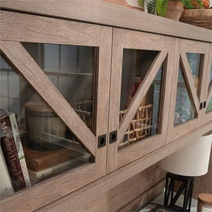 Pemberly Row Large Hutch in Brushed Oak Finish