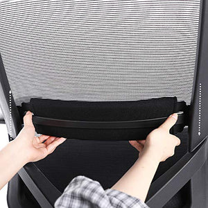 Home Office Swivel Ergonomic Executive Desk Mesh Task Chair High Adjustable with Headrest Footrest (Black)