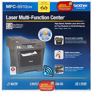 Brother Printer MFC8910DW Wireless Monochrome Printer with Scanner, Copier and Fax, Amazon Dash Replenishment Enabled