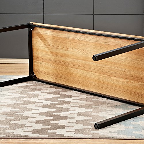 DlandHome 63 inches X-Large Computer Desk, Composite Wood Board, Decent and Steady Home Office Desk/Workstation/Table, BS1-160TB Teak and Black Legs, 1 Pack