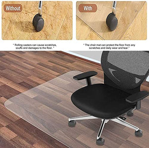 ZHOUHONG Clear Hard-Floor Chair Mat - Waterproof Non Slip Floor Protector for Office Chairs - Multiple Sizes Available