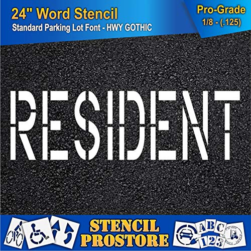 Pavement Marking Stencils - 24 inch Resident Stencil - 24" x 79" x 1/8'' (128 mil) - Pro-Grade