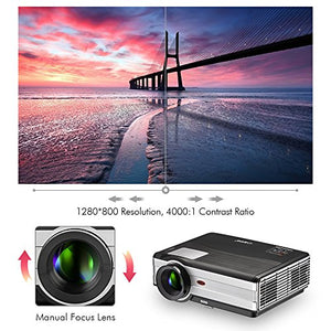 4200 Lumen LCD LED HD Home Theater Wireless Projector with Android Bluetooth, Support Full HD 1080P HDMI WiFi Airplay Smart Multimedia TV Proyector for Outdoor Indoor Movie Holiday Party Game Console