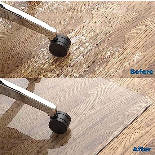PHONME Clear PVC Chair Mat for Hardwood & Tile Floors - Heavy Duty, Front Porch Rug (130x950cm)
