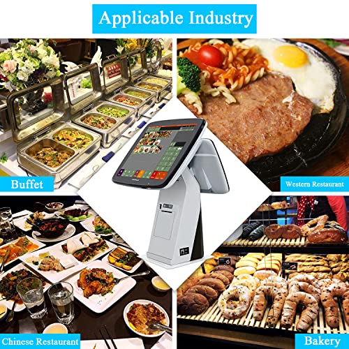 ZHONGJI Restaurant Point of Sale (POS) System with Built-in Thermal Receipt Printer, Cash Drawer, and Kitchen Printer - SET02