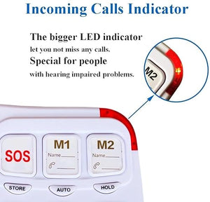 MaGiLL Large Button Wired Home Telephone with One-Touch Speed Dials and Nursing Call for Elderly - Wall Mount SOS Emergency