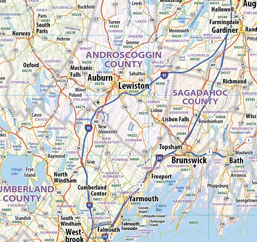 Maine Laminated Wall Map (42” Wide by 63” high)