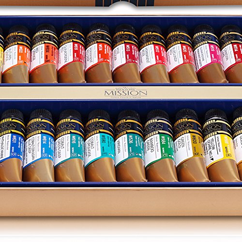 Mijello Mission Gold Class Pure Pigment Water Color MWC-1534P, 15ml 34 Colors with Water Brush