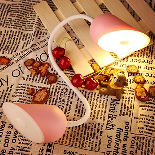 LUOYIMAN® Sensor LED Heart Lamp Outdoor Portable Lamp Deformable and Foldable Light Smart Table Desk Lamp Couples Light 14 LED Lights and 3 Modes of Lightness(Pink)