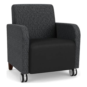 Lesro Siena Black/Walnut Lounge Reception Guest Chair