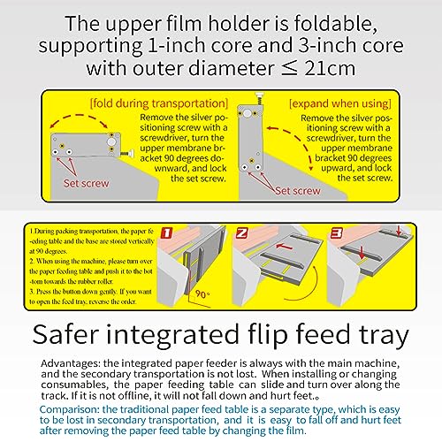 WYDDDARY 13Inch A3+ High Speed Hot Cold Roll Laminator - Single/Dual Sided, Digital Display, Speed & Temperature Adjustable - 110V 600W