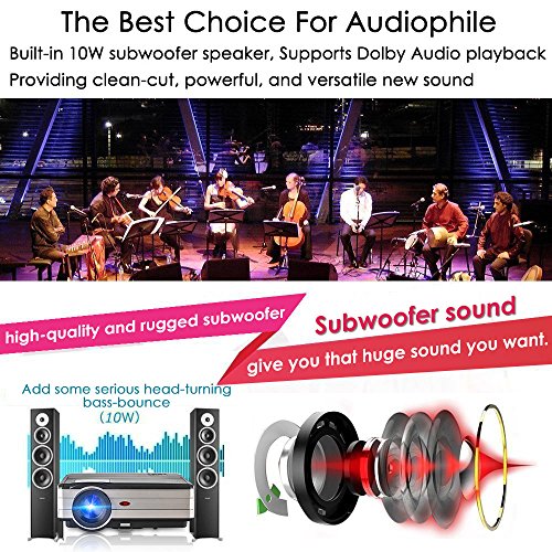Wireless Projector WiFi LED LCD 3500 Lumen, Full HD 1080P LED Home Theater Movie Projectors for iPhone iPad with HDMI USB Headphone Jack TV Speaker & Multimedia Smart Beamer Indoor Outdoor