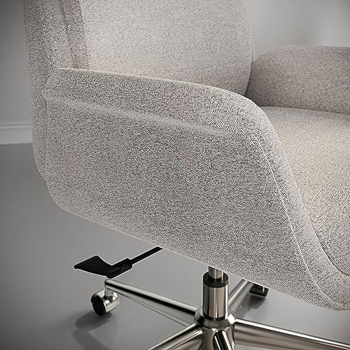Realspace® High-Back Executive Office Chair, Bouclé Fabric, Light Sand/Brushed Nickel