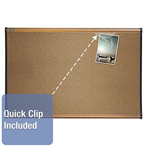 Quartet Cork Board, 4' x 3', Prestige Bulletin Board / Corkboard, Maple Finish Frame (244MA)