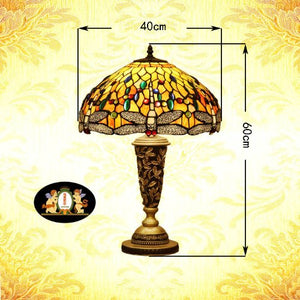 Tiffany Europaische retro style hand-painted stained glass table lamp