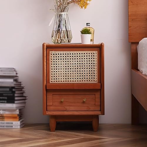 Bedside Storage Cabinet Small Apartment Rattan Bedroom Cabinet