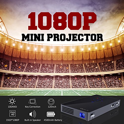 ENKLOV Protable Mini Projector,1080P WIFI Home Theater Pocket Pico Video Projector for Smartphone and Laptop,Support HDMI/USB/TF Card/Wireless Display/Keystone Correction