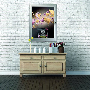 SECO Stewart Superior Locking Indoor/Outdoor Poster Case, Shatterproof, Rustproof, 40"x 60" in Black