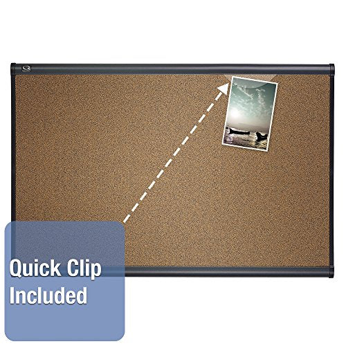 Quartet Cork Bulletin Board, Prestige, 4 x 3 feet, Graphite Finish Frame (244G)