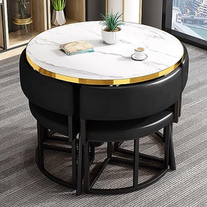 PAKMEZ Round Table and Chair Set for Office Reception Room and Leisure Area (Color: K)