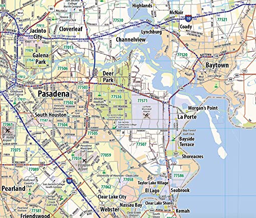 Houston Metro Area Laminated Wall map (54" x 64")