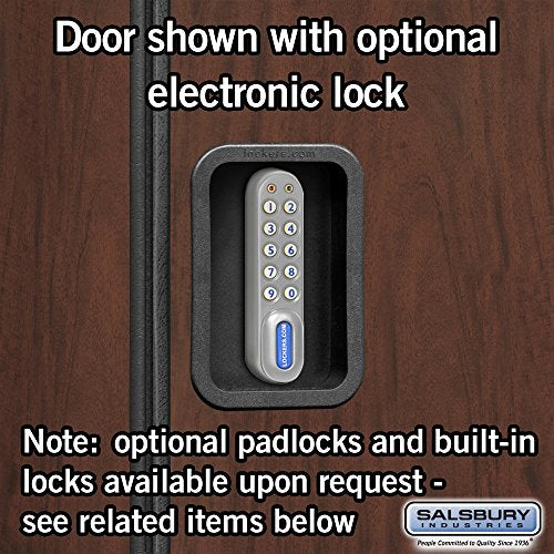 Salsbury Industries Mahogany 4-Tier Extra Designer Wood Locker with Three Wide Storage Units, 6-Feet High by 24-Inch Deep