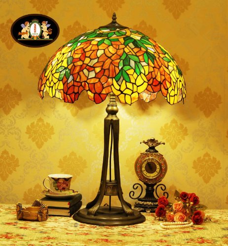 Tiffany Europaische retro style hand-painted stained glass table lamp