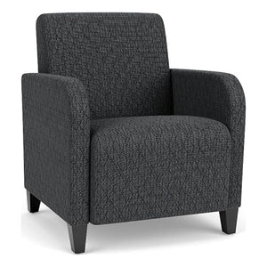 Lesro Siena Fabric Lounge Reception Guest Chair in Black Finish