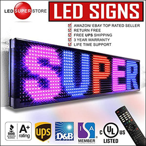 LED SUPER STORE: 3Color/RBP/P30mm/IR - 22"x79" Remote Control, Outdoor Programmable Message Scrolling EMC Signs Display, Reader Board