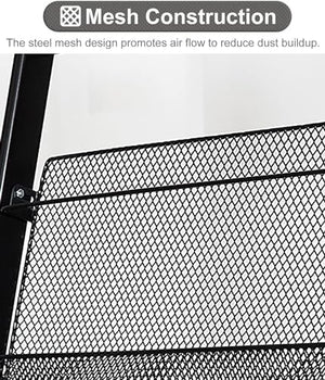 ESASAM Floor Standing Magazine Rack, Metal Pamphlet Display - White/Black