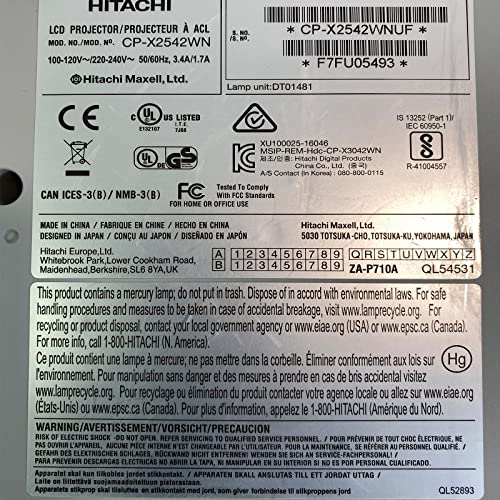 Hitachi CP-X2542WN Projector
