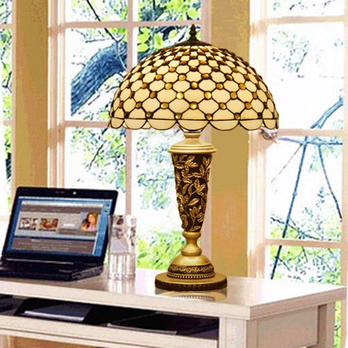 Tiffany Europaische retro style hand-painted stained glass table lamp