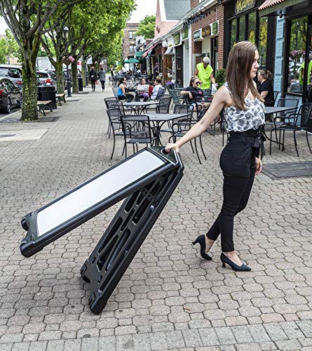 A-Plus Standard Message Board Sign 27" x 48" | Large Rolling Double-Sided A-Frame Sidewalk Sign with Letters & Numbers | Outdoor Folding Sandwich Board
